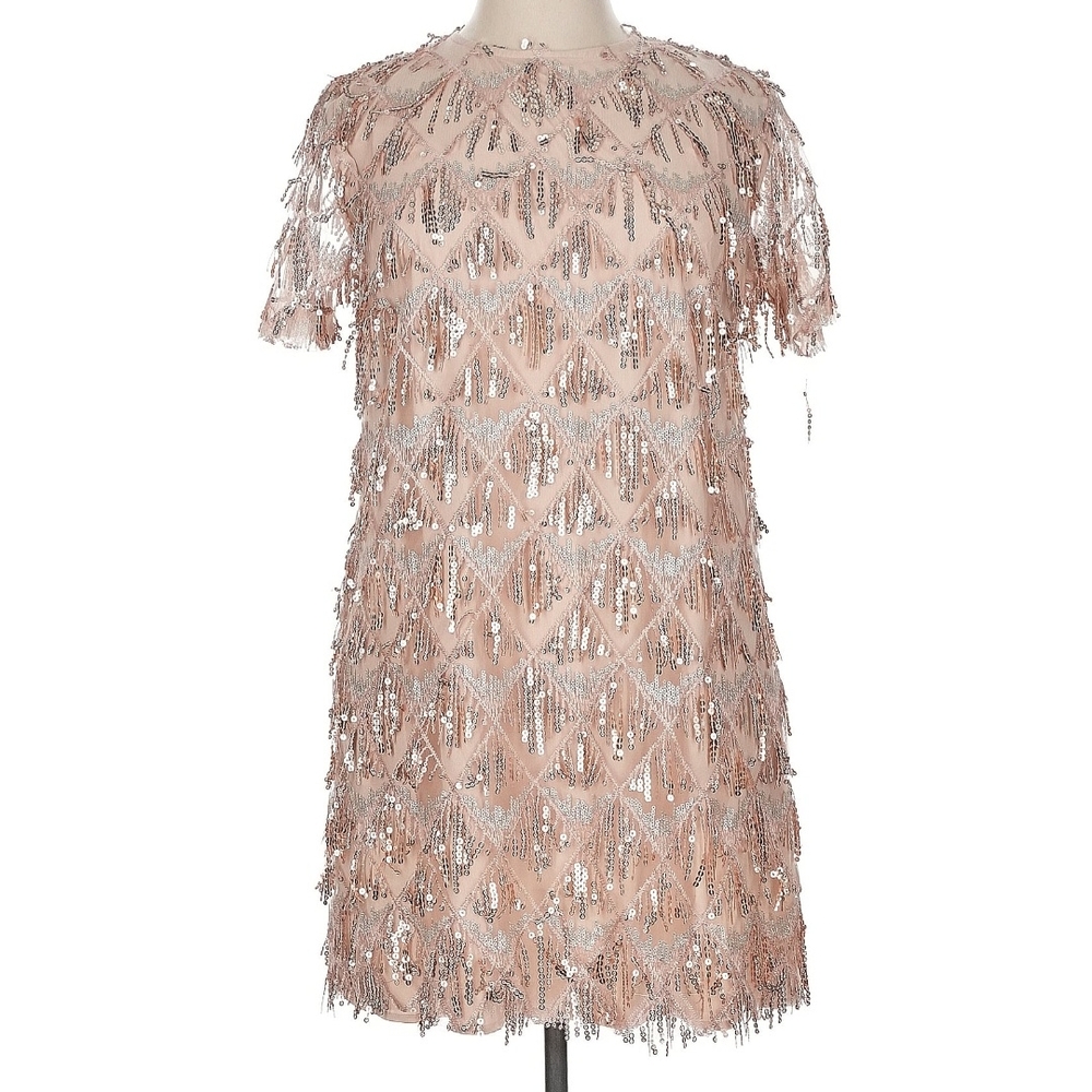 Chic Pink and Silver Sequin Dress